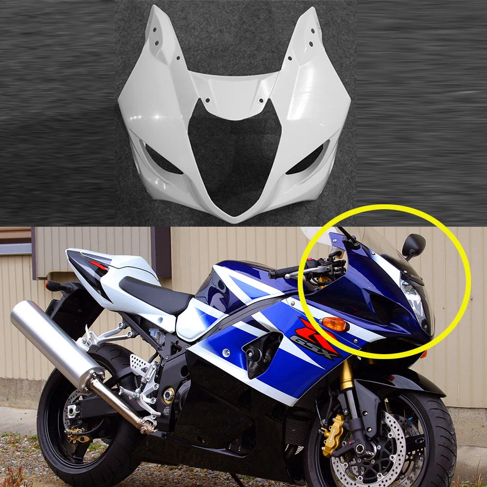

Unpainted White Upper Front Cowl Nose Fairing Injection Fit for SUZUKI GSXR 1000 2003 2004 K3