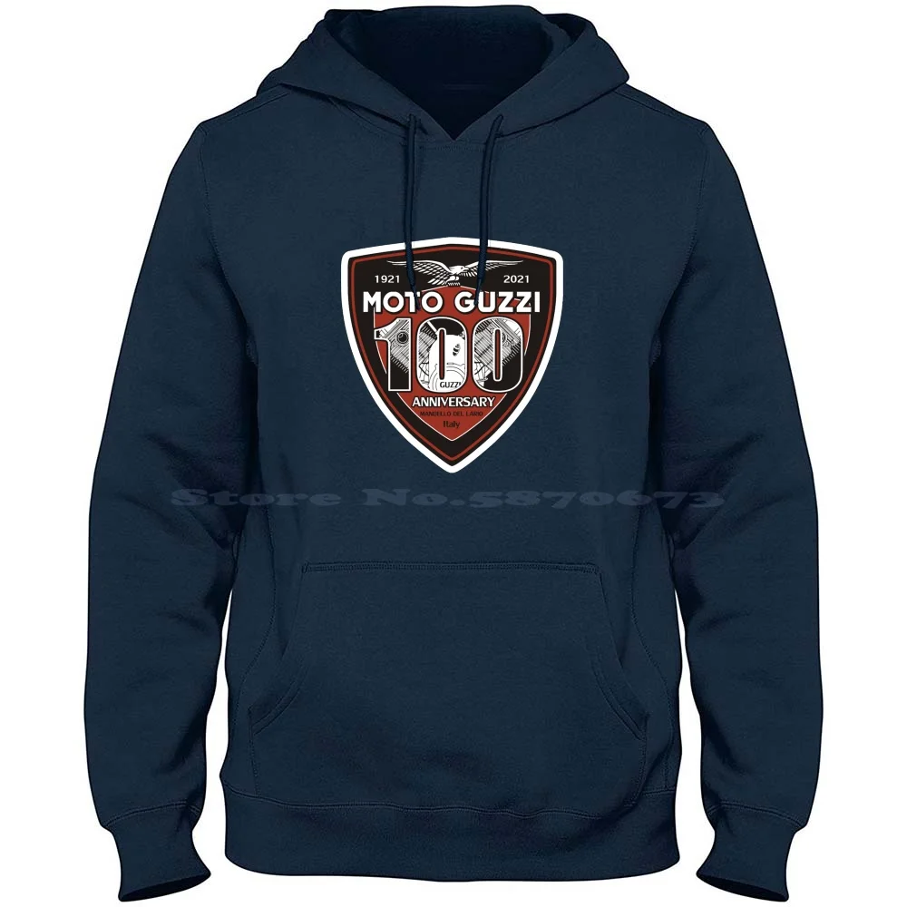 Anniversary Moto Guzzi Classic 100% Cotton Hoodie Anniversary Moto Guzzi