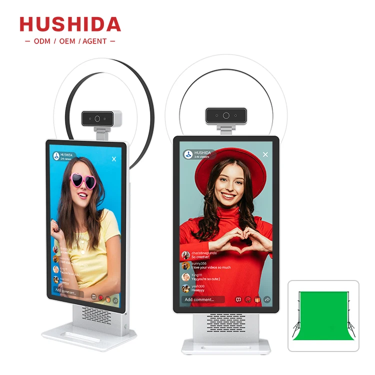 HUSHIDA Support Multiple Platforms Live Streaming HD Camera with Green Cloth Patch Light Camera Bracket Sound Card Monitor