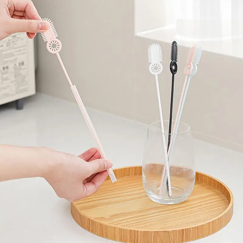 Straw Scrub Brush 2X Reusable Cleaner Straw Long Brush Inside Outside Washing Tool Drinking Bottle Brushing Tool For Pacifier
