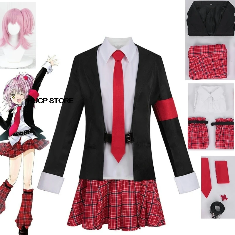 Pre-sale Hinamori Amu Cosplay Costume Wig Girls Anime Shugo Chara Cosplay Costumes JK School Uniform Halloween Party Outfits