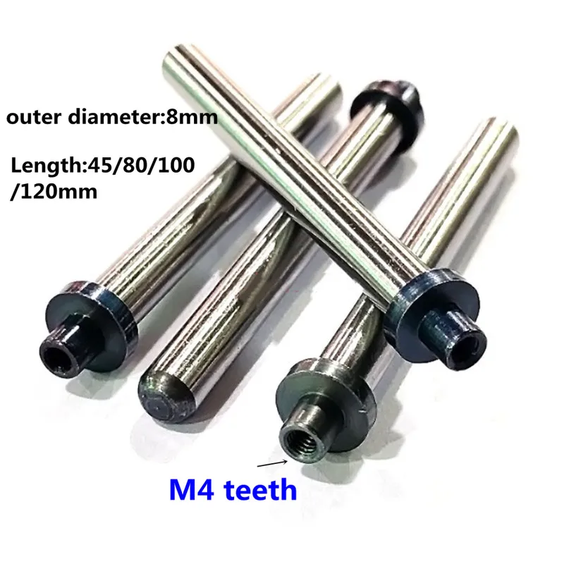 2PCS Bearing Rod 8* 45/80/100/120mm M4 Tooth Belt Flange Reinforced Guide Column Support Rod Test Stand Accessories