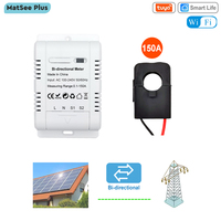 Solar PV Bidirectional Tuya Smart Life WiFi Energy Meter with 150A Clamp Current Sensor Transformer Power Monitor 110V 240VAC