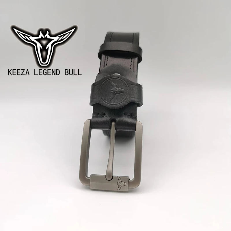 

KEEZA LEGEND BULL Black Top Layer Cowhide Leather Belts For Men Fashionable Luxurious Design Manufactor Direct Sales