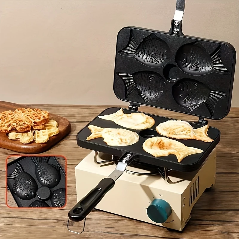 Double-sided Non-stick Fish-shaped Cake Pan, 4-Cup Mini Baking Tool for 1-2 People