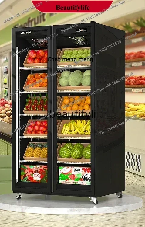 

Y Vegetable refrigerated display cabinet Supermarket air curtain Flower commercial vertical freezer