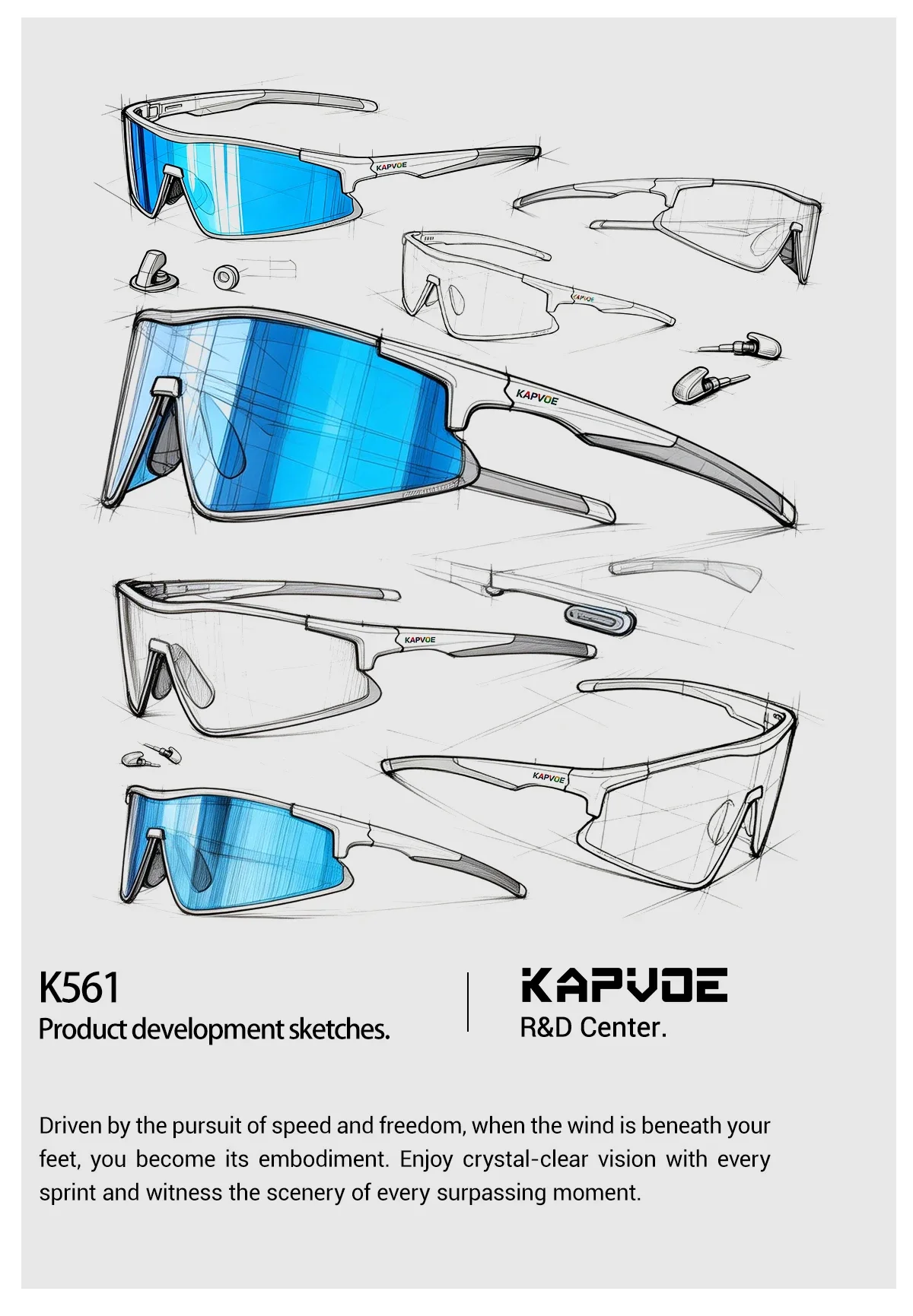 Kapvoe Photochrome Radfahrbrille Sport-Pickleball-Sonnenbrille Camping-Modebrille Herren MTB Fahrradbrille Wanderbrille – Detail 20