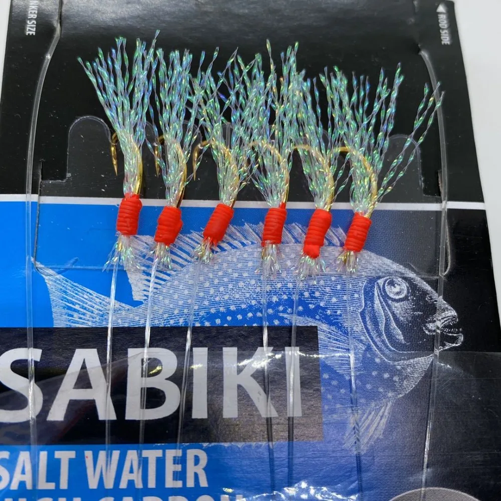 Sabiki-iscas de pesca de água salgada, 1 conjunto de 5 peças, isca luminosa para pesca marítima