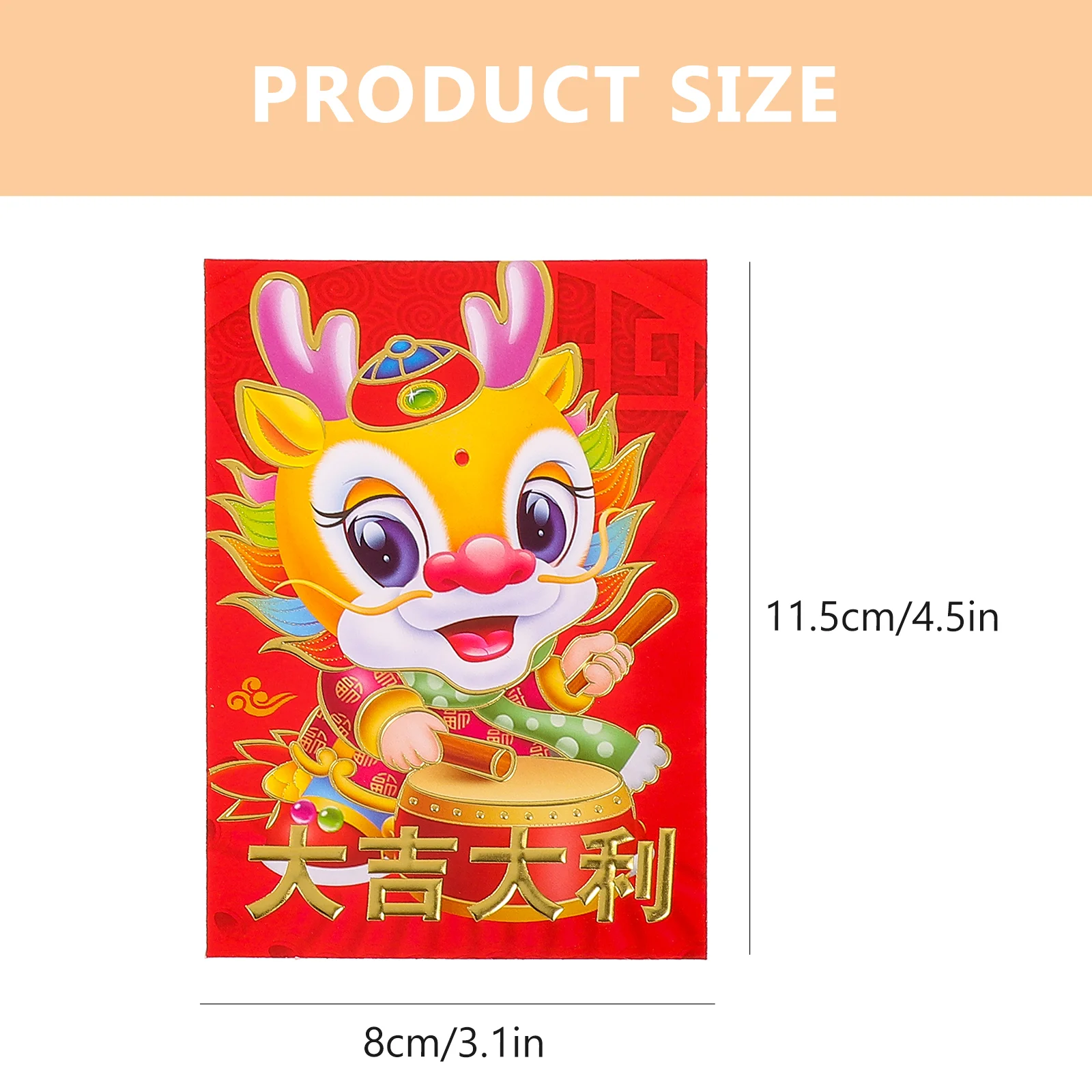 30 Pcs 2024 Year of The Dragon Red Packet New Decoration Money Bag Chinese Envelope For Style Envelopes Letter Paper