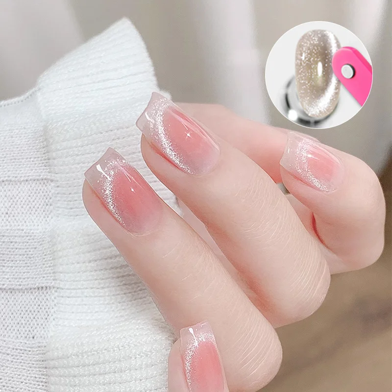 1PC Nail Magnet 3D Cat's Eye Glue Polish Portable Strong Suction Magnet Multi Functional Nail Stick Strip Design Manicure Tools