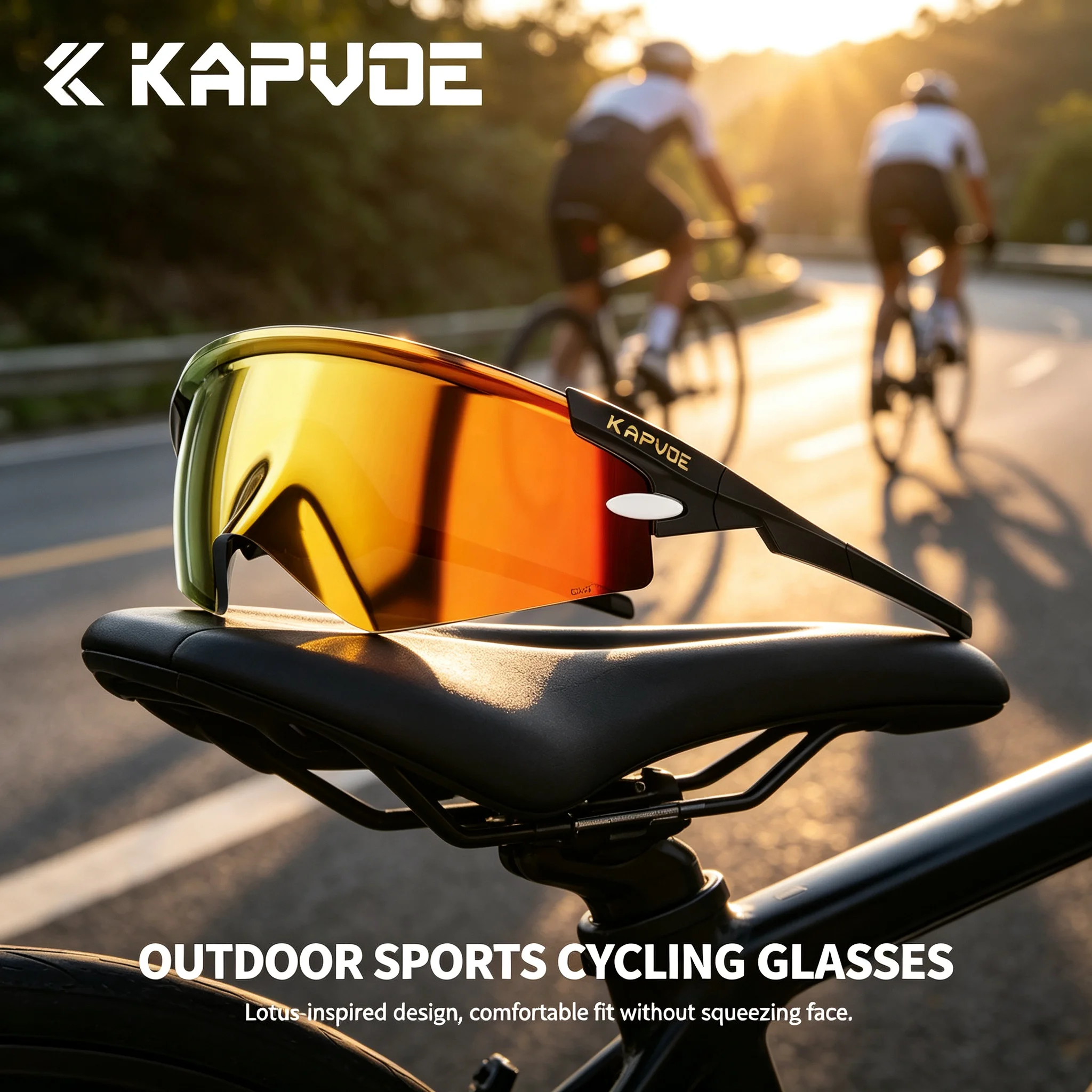 Kapvoe Neue UV400 Eagle Beak Fahrrad-Sonnenbrille Modische Photochrome Brille für Männer und Frauen Outdoor-Fahrradbrille Sport-Outdoor-Fahrrad-Trail-Laufbrille