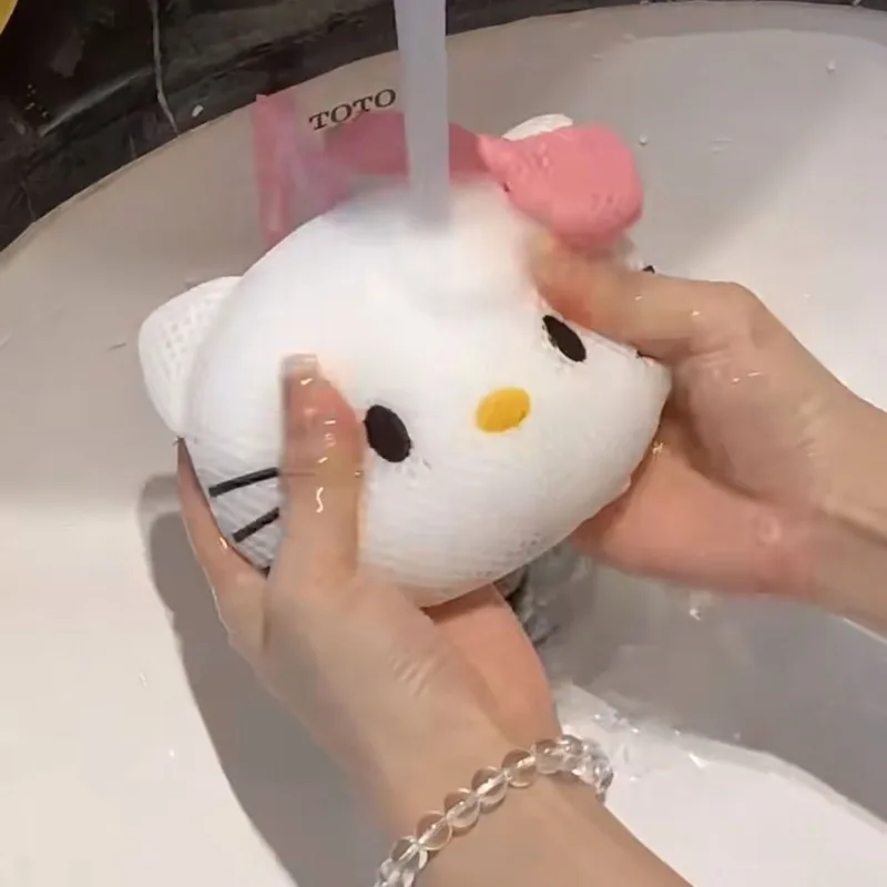 Miniso Hello Kitty Flower Bath Cute Cartoon Rub The Back Bubble Toiletries New My Melody Originality Modeling Portable Bath Ball