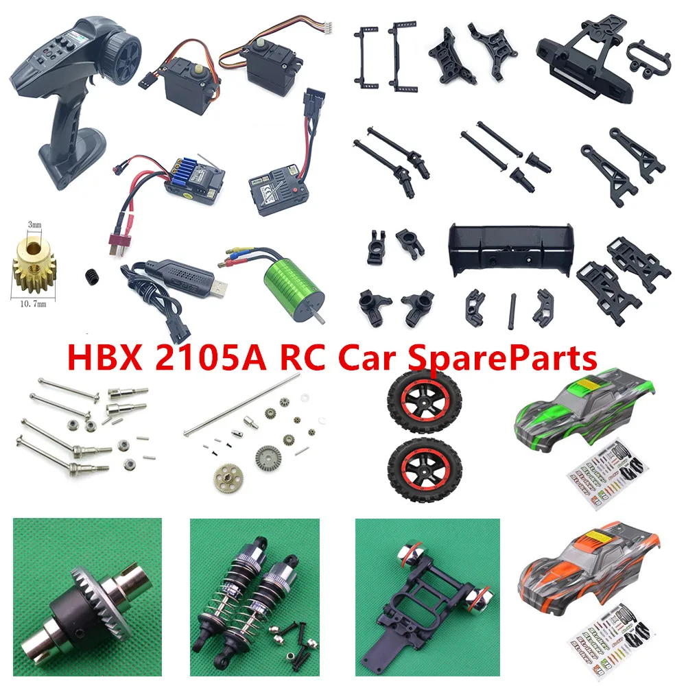 HBX2105A HBX 2105A RC Car Spare Parts motor servo receiver ESC Remote control Differential drive shaft charger Drive Shafts