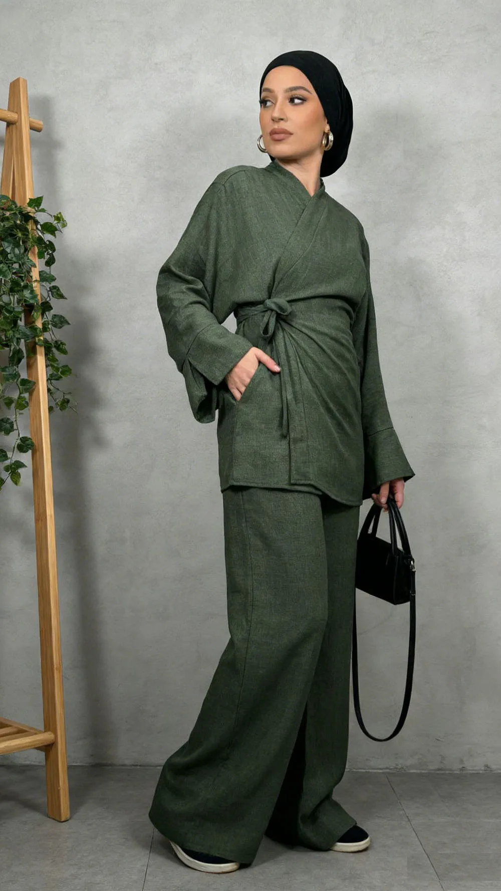 

2 Pieces Dubai Muslim Sets for Women Saudi Arabia Church Dress 2024 Islam Turkey Plain Top and Pants Suits Middle East Clothing