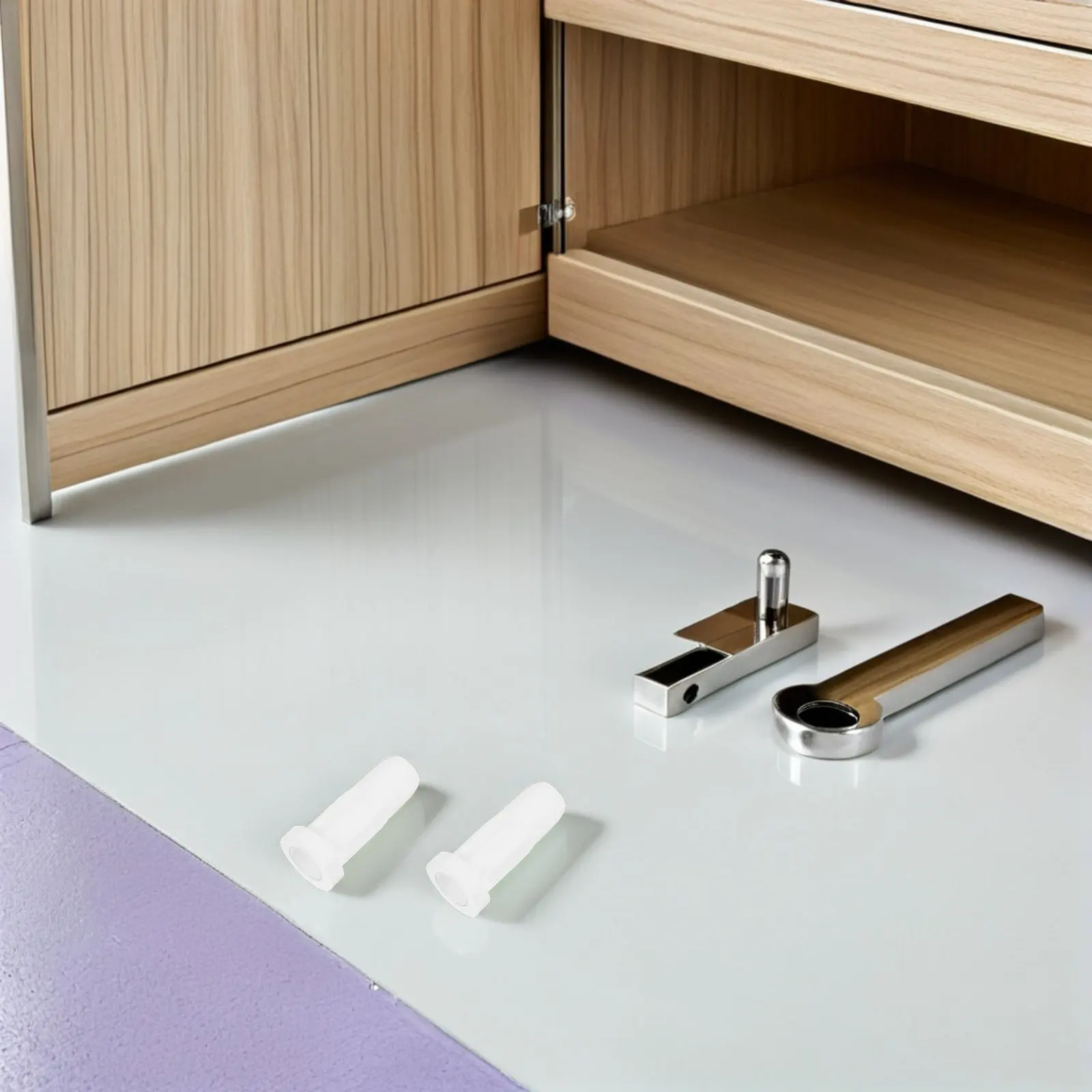 Image 3: 50 pièces de douilles de remplacement en plastique blanc pour roulettes de lit bébé, pieds de meubles, roulettes de chaise, sol de chambre d'enfant