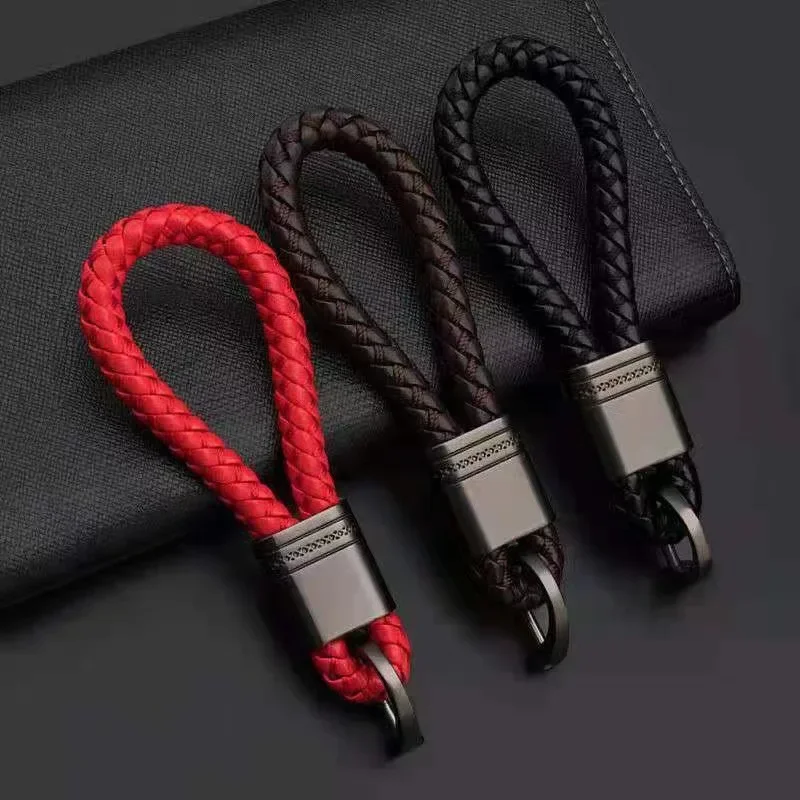 Hand-Woven Key Ring Leather Car KeyChain Men Women Rope Key Chain Waist Keyring Charm Key Holder Gift Jewelry