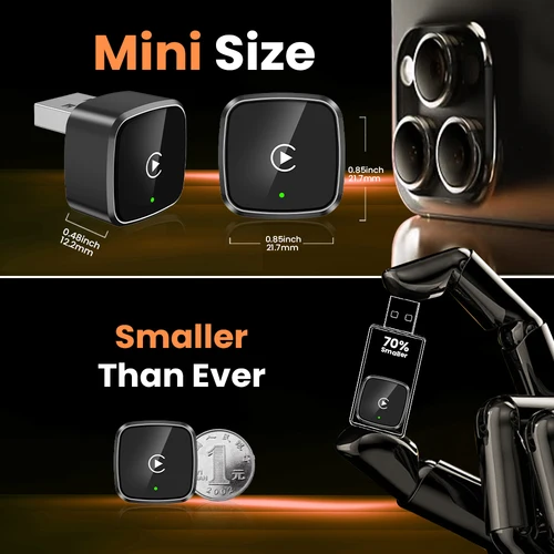 Imagen 2 del producto Adaptador inalámbrico CarPlay Android Auto Plug And Play Bluetooth WiFi conexión automática para Kia Audi Volvo Peugeot Opel Renault Jeep