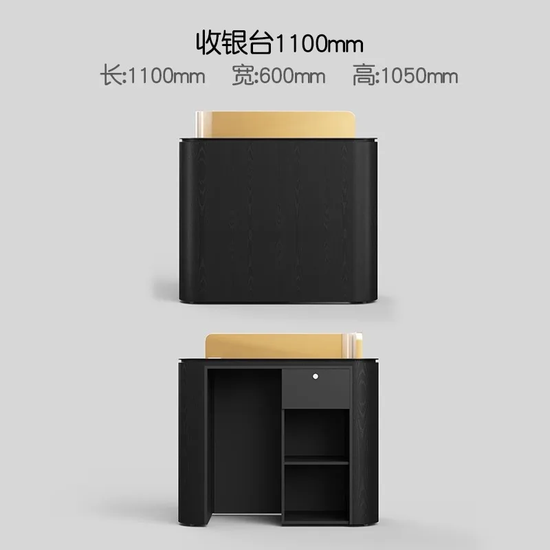 Clothing store checkout page Modern simple bar table Black paint front desk Beauty salon Reception desk Service desk Counter