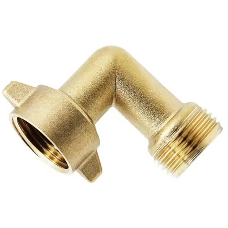ABUI-Secure Elbow Connection Brass 90 Degree Angle Connector For Garden Hose Solid Adjustable Interface Male To Female