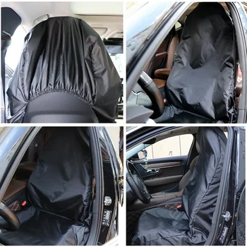 Alternative view of Car Seat Cover for Front Rear Seats Waterproof Antifouling Dust Covers for Steering Wheel Trunk Mat