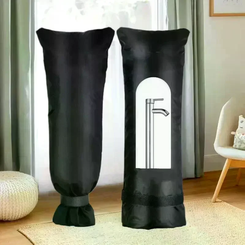 Winter Black Waterproof Faucet Cover for Freeze Protection; Reusable Insulation Protector for Outdoor Garden Tap