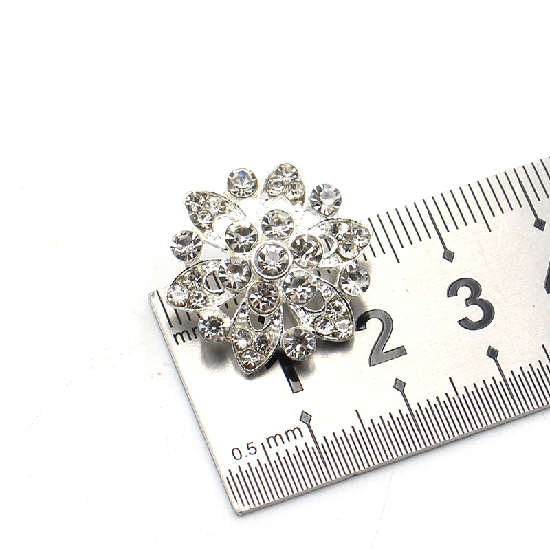 10 pz 20MM metallo strass decorazione bottoni fai da te abito da sposa invito accessori per la decorazione dei capelli