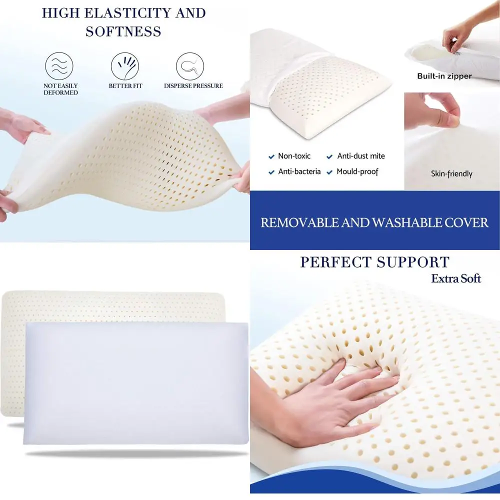 

Роскошная латексная подушка Talalay — эргономичная поддержка спины, живота и боковых снастей со съемным хлопковым чехлом