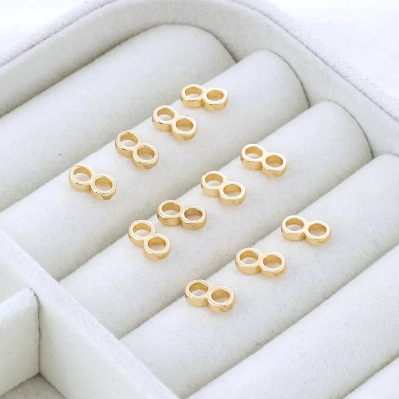 

20PCS 4.5*9MM 24K Gold Color Plated Brass Jewelry Accessories Round 2 Holes Connect Charms Pendants DIY Making Jewelry Findings