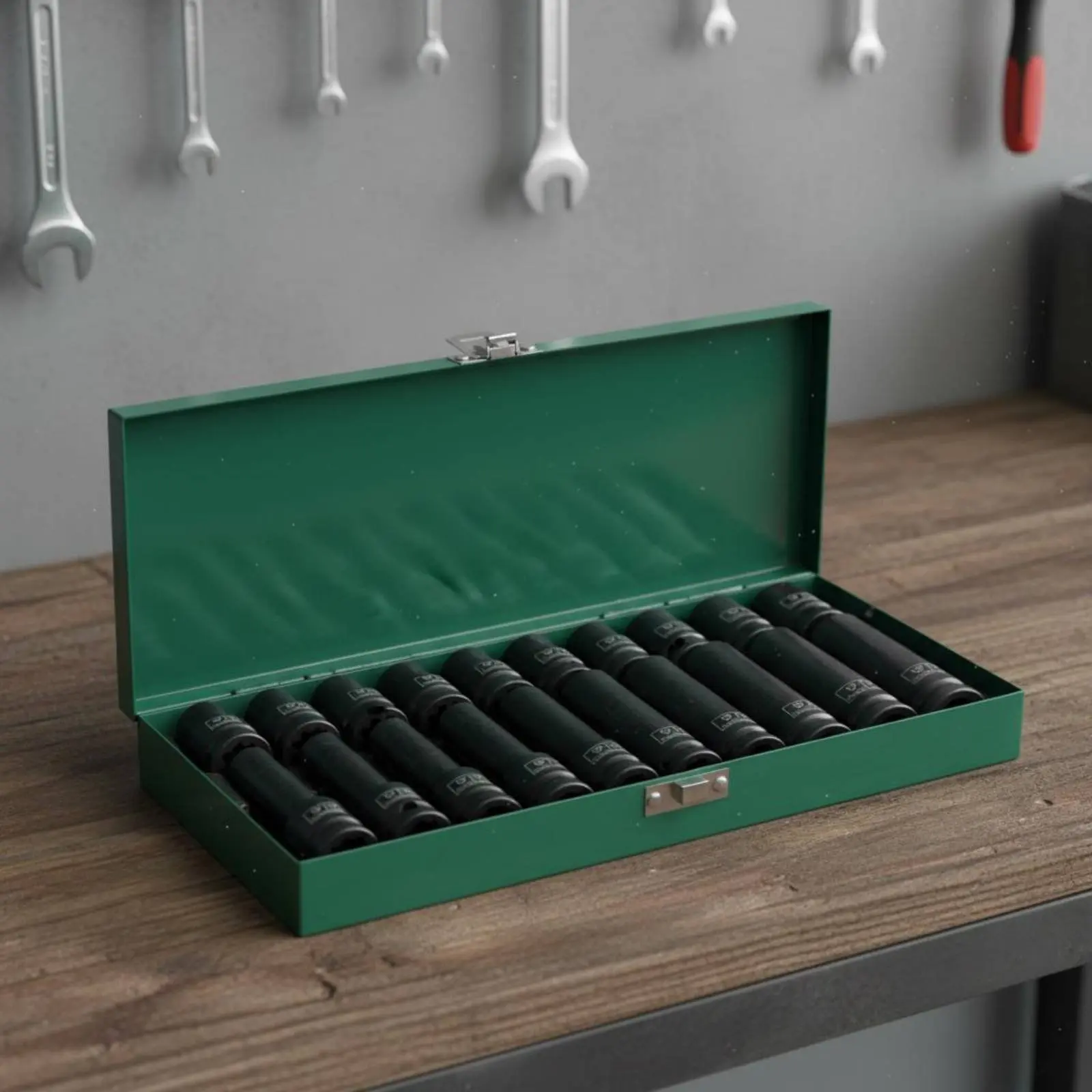 

20 Pieces Pneumatic Socket Set Color Coded 1/2 Inch Pneumatic Socket Set Auto Repair Tools CR-MO Steel Rust Resistant