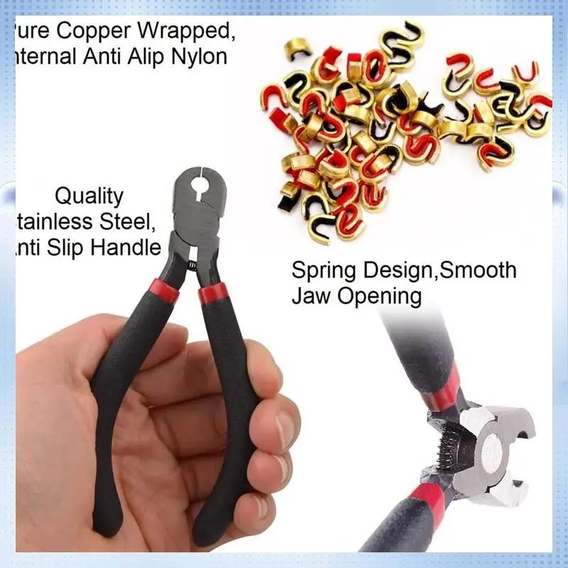 

ABHQ-Bow String Nocking Points Set With T Square Ruler Nocking Buckle Pliers And 8Pcs Nocking Buckle Set