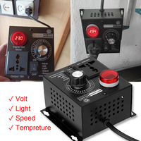 AC 220V 4000W SCR Electronic Voltage Regulator Temperature Electric Tool Motor Fan Speed Dimmer Variable Voltage Controller