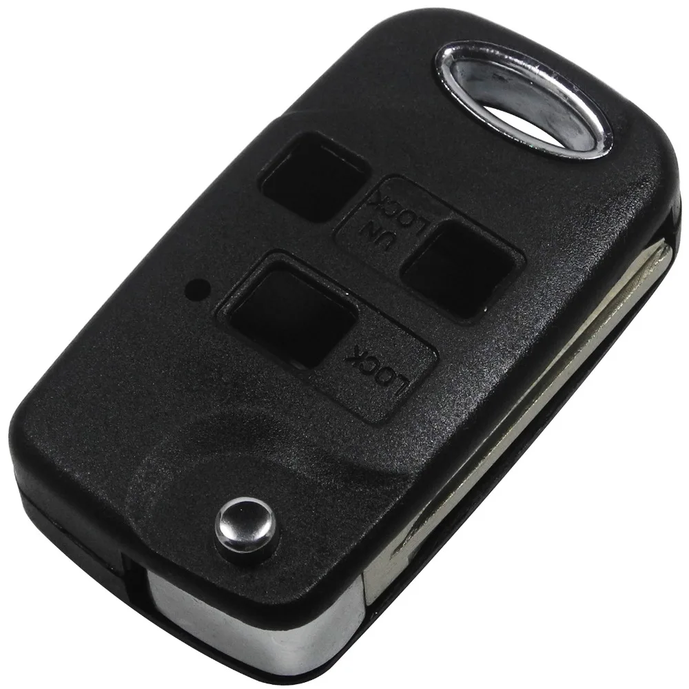 Jingyuqin Remote Car Shell Folding Flip Key Case Fob 3 Buttons For Toyota Celica Avensis RAV4 Prado Camry TOY43 Replacement