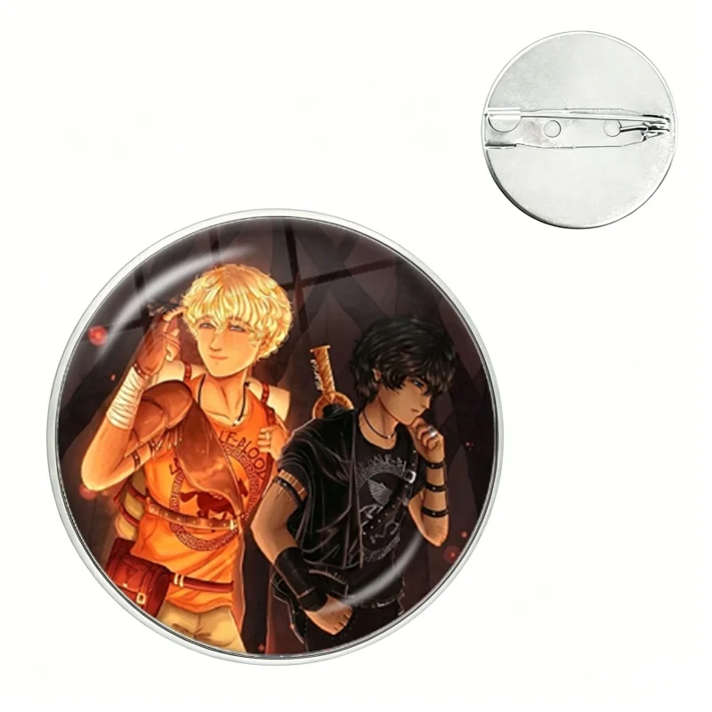 Exquisite Anime Badge Pins Solangelo Riptide Percy Jackson and The Olympians Nico Di Glass Brooches Backpack Jewelry Gift ﻿