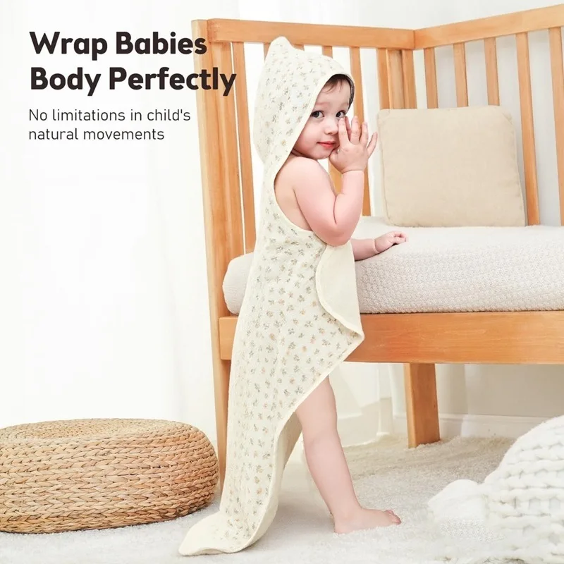 

Organic Cotton Hooded Baby Towel 30x30 -Ultra Soft&Absorbent for Newborn Bath Time, Baby Shower Gift.baby accessories.baby stuff