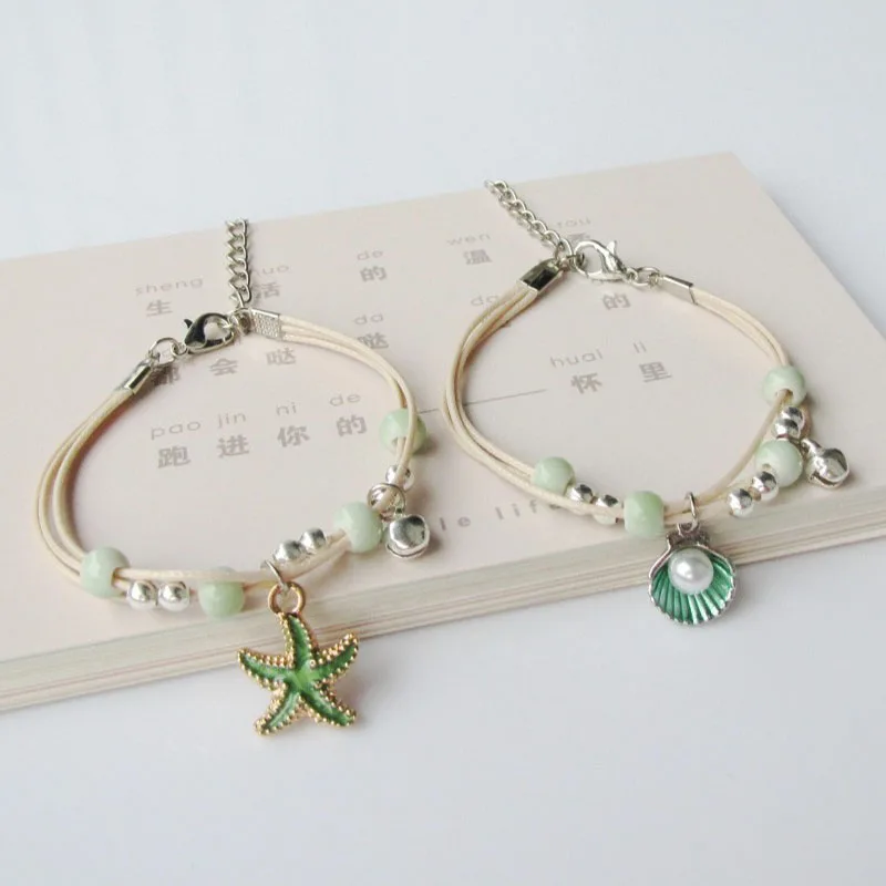 Student sisters show friendship bracelet exquisite fashion souvenir starfish shell pair of Couple bracelet jewelry pendant gift