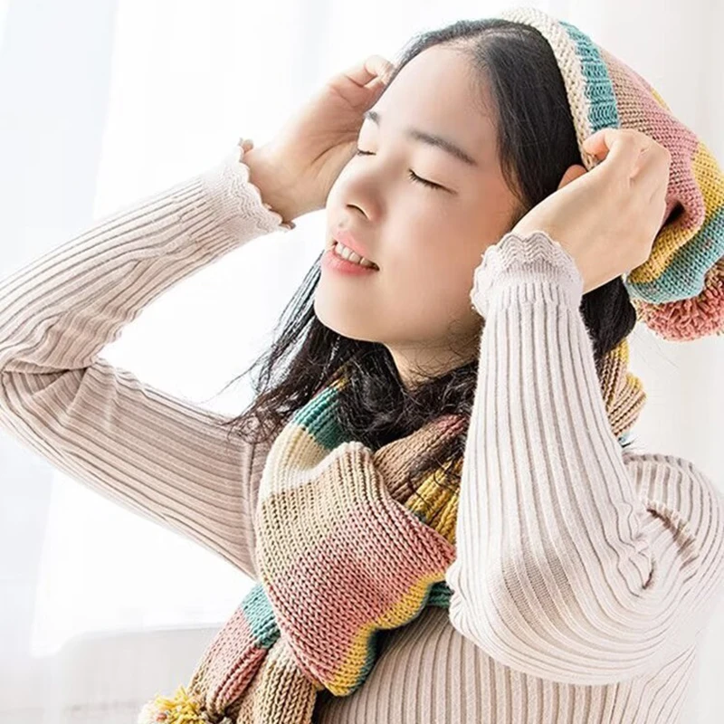 غزل الكروشيه خيوط لينة للحياكة الكروشيه قوس قزح الجزء مصبوغ الغزل 5 ستراند الصوف محبوك الطفل قبعة وشاح