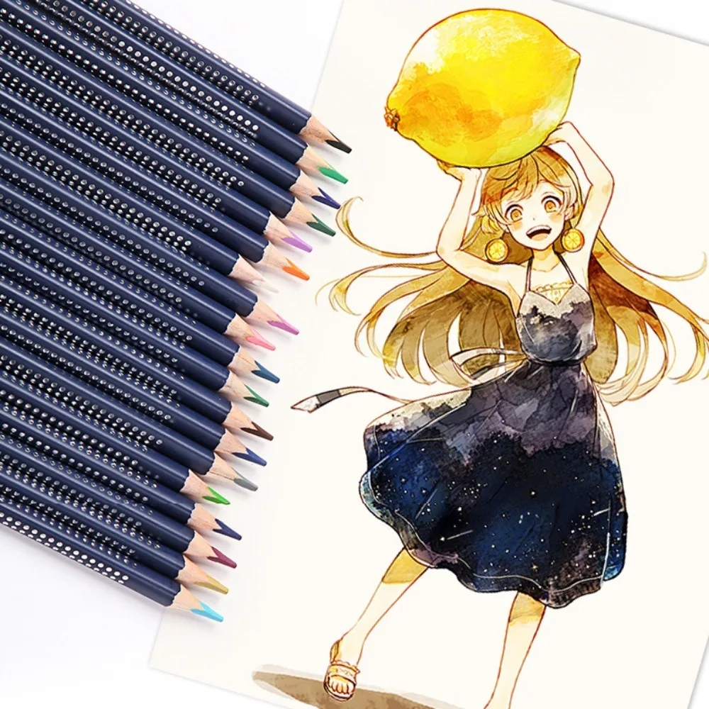 

Wooden 12/24/36 Colors Pencil Set Professional Art Watercolor Pencil Set with Brush Painting Colorful