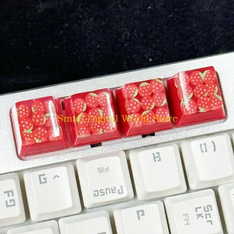 77UB Resin Backlights Keycap for Mechanical Keyboards OEM Profile Height Translucently Fruit Keycaps 1PC