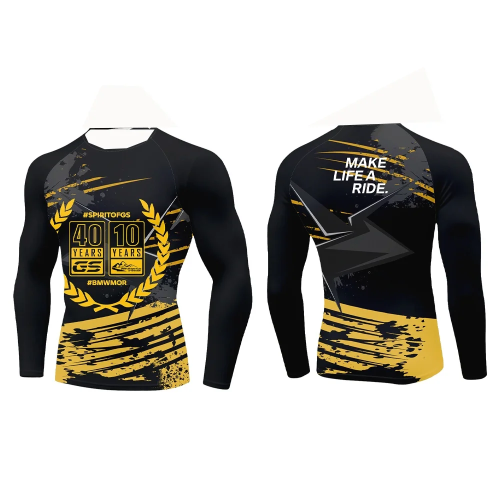 

BMW GS Series 40-летие, мужской спортивный коврик с высоким воротником и длинным рукавом, черное золото, модный цветной коврик