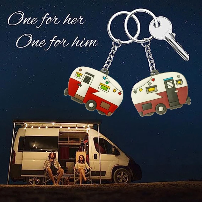 Keychain Campervan Charm Keyring Pendant Miniature Campers Key Rings Jewelry for Bags and Keys 10Pcs