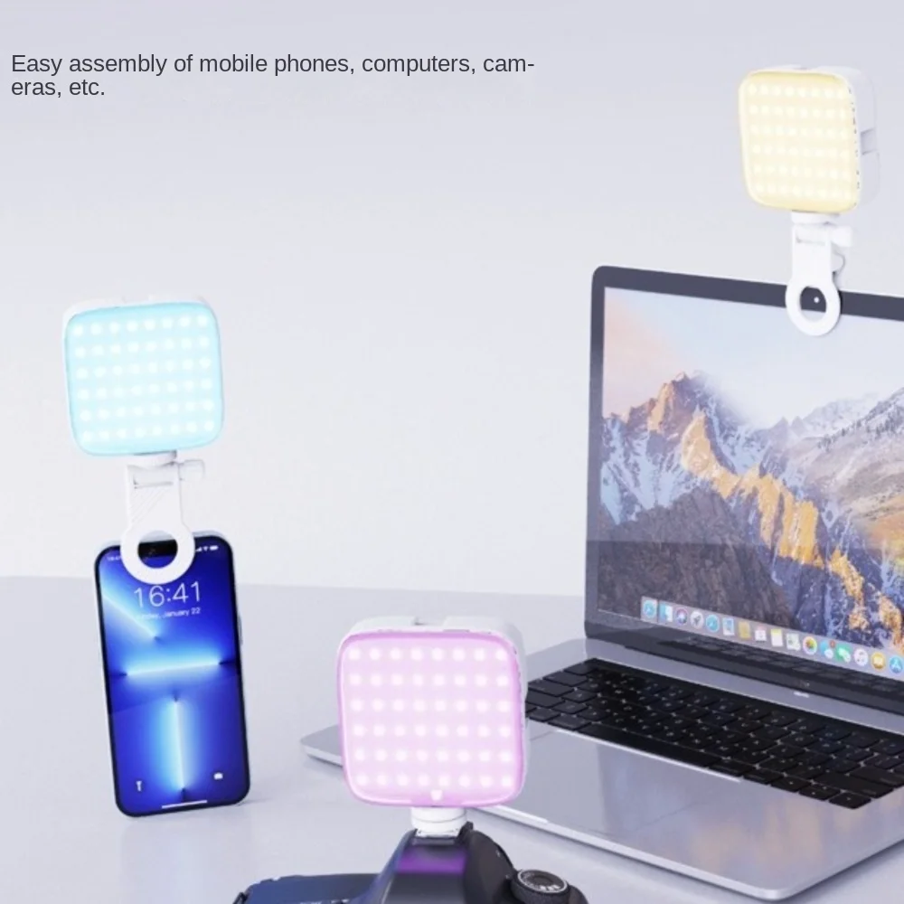 Universal Pocket Phone Fill Light Adjustable Rechargeable LED Selfie Light With Clip Live Streaming Tool For Camera Smartphone