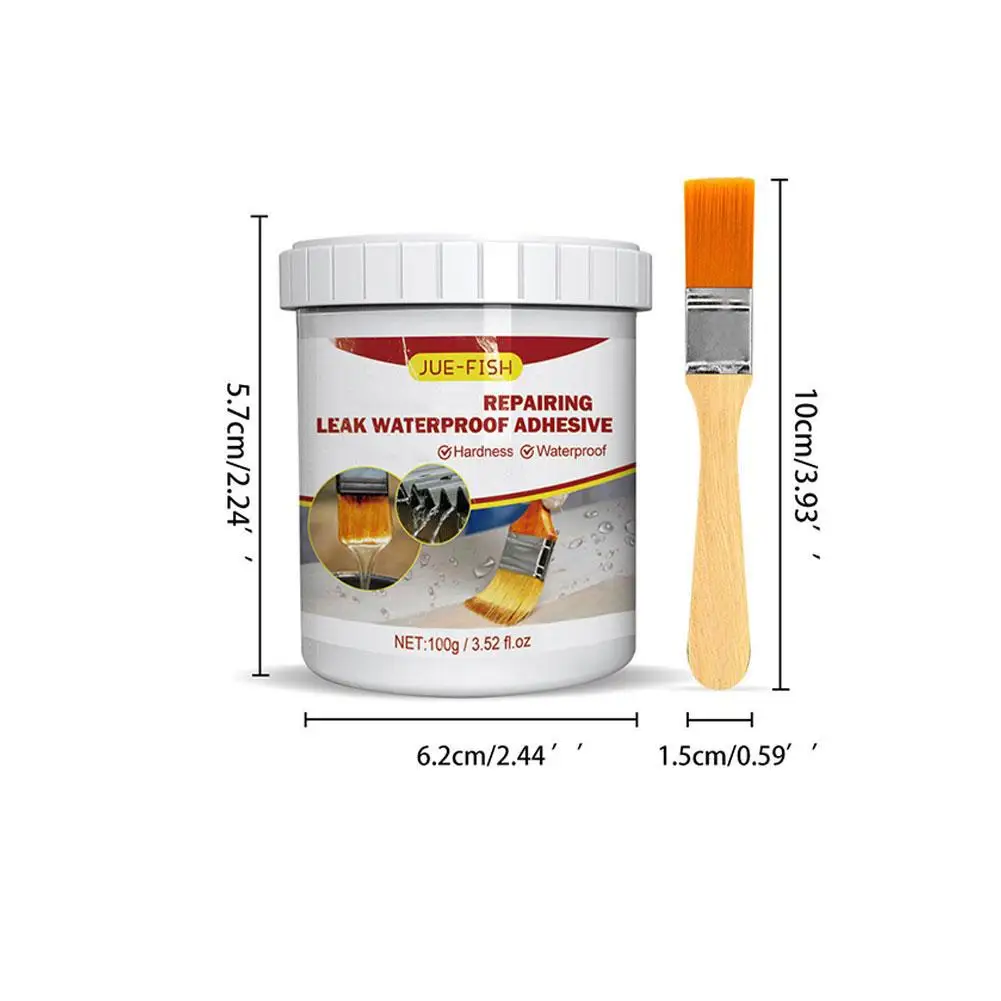 透明防水接着剤,ブラシ付き接着剤,見えない強力な接着ツール,屋根の漏れ,亀裂,コーティング,100g