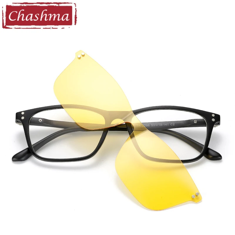 Chashma Brand TR90 Flexible Eyewear Women Clips Night Driving Polarized Lens Magnet Men Mirror Sunglasses Optical Glasses Frame
