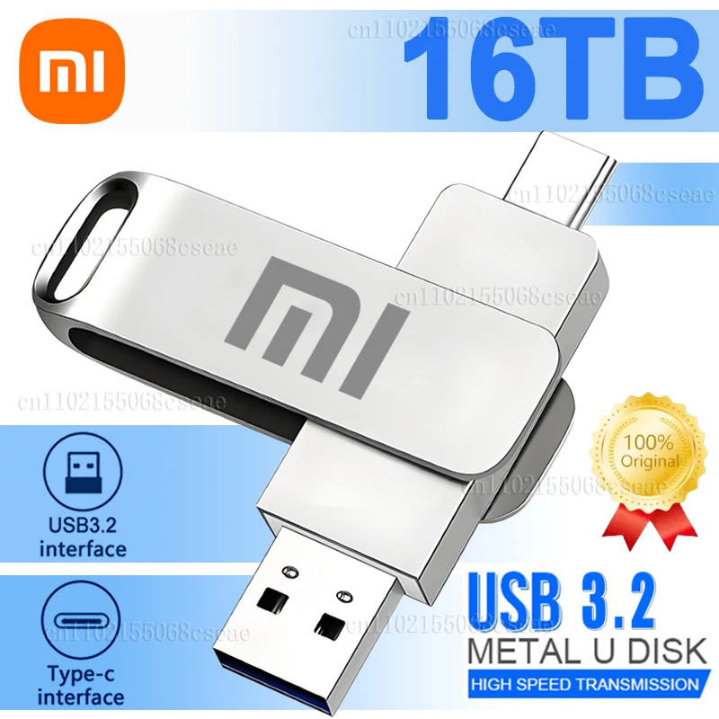Unidad Flash USB Xiaomi de 16TB, memoria USB 3,2, tipo c, 2 en 1, 8TB, 16TB, OTG, Pendrive, 128GB, 2TB, disco Flash de alta velocidad para ordenador