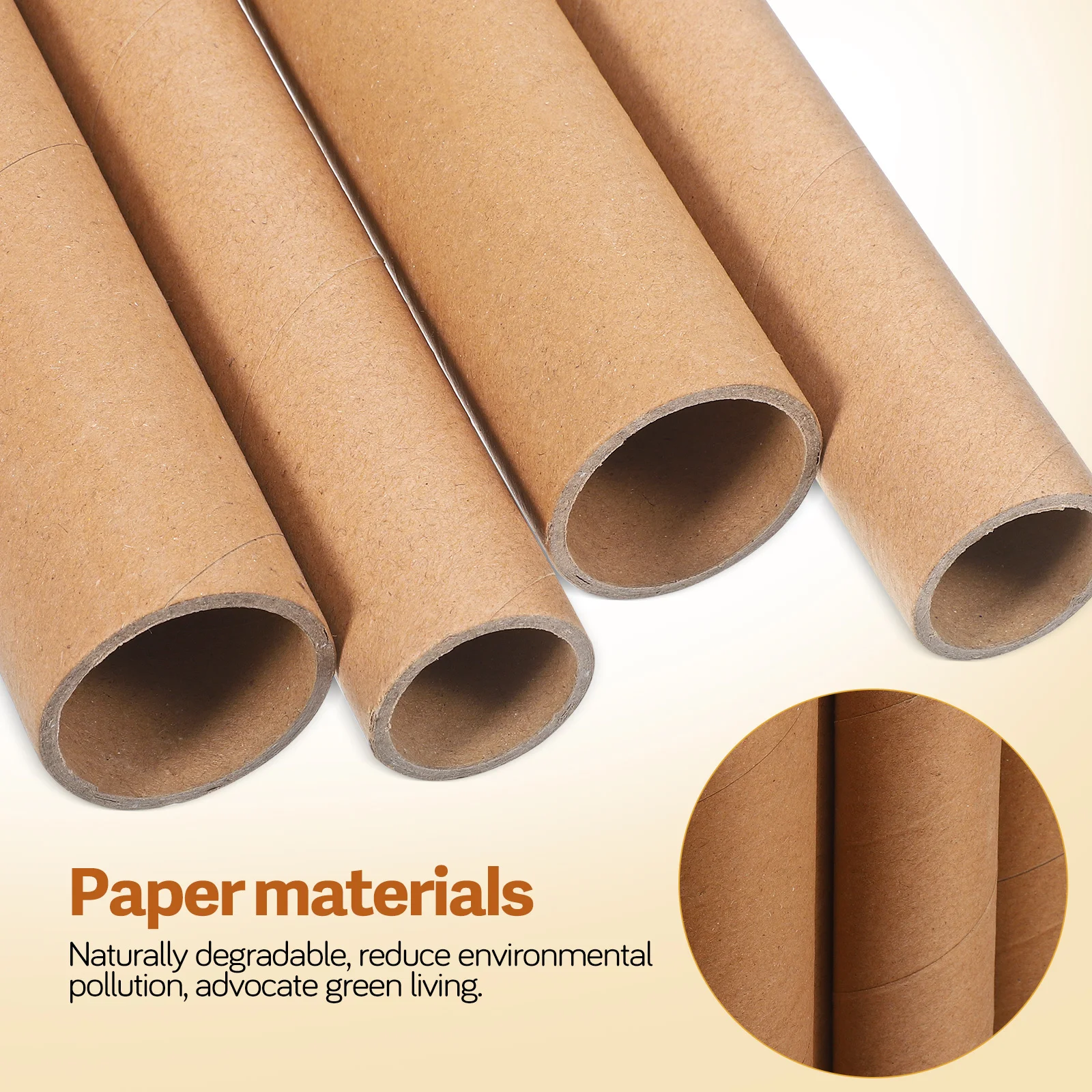Embalagem de tubo de papel redondo, recipientes cilíndricos de papel kraft para pôster, arte, armazenamento de documentos, proteção de envio, 20 peças