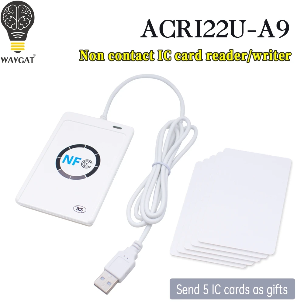 1pc USB ACR122U NFC RFID Smart Card Reader Writer For all 4 types of NFC (ISO/IEC18092) Tags + 5pcs M1 Cards Hot Worldwide