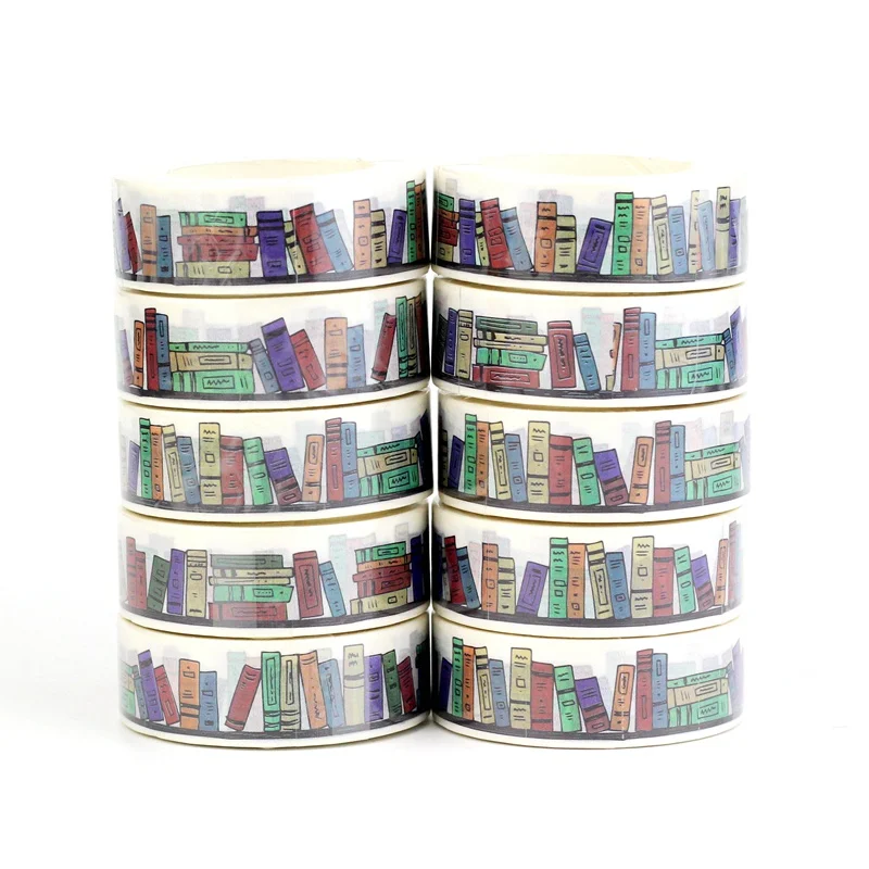 NEW 10PCS./Lot Decor Vintage Library Books Japanese Washi Tapes for Journaling Adhesive Masking Tape Cute Stationery Supplies