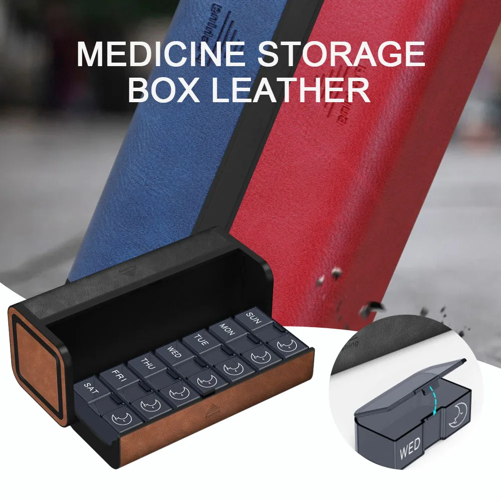 

Weekly Medicine Organiser Box For 7-Day Dustproof Moisture-Proof Tablets Storage Box For Capsule Fish Oils