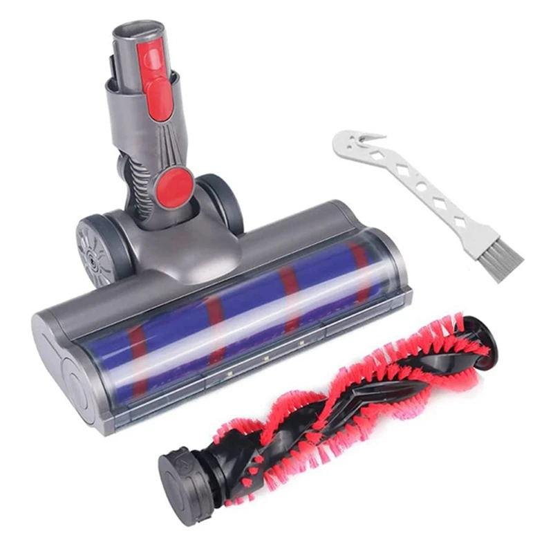 

HOT！-For Dyson V7 V8 V10 V11 V15 Vacuum Cleaners With Replacement Soft Roller Brush Bar LED Headlights Floor Brush Attachment