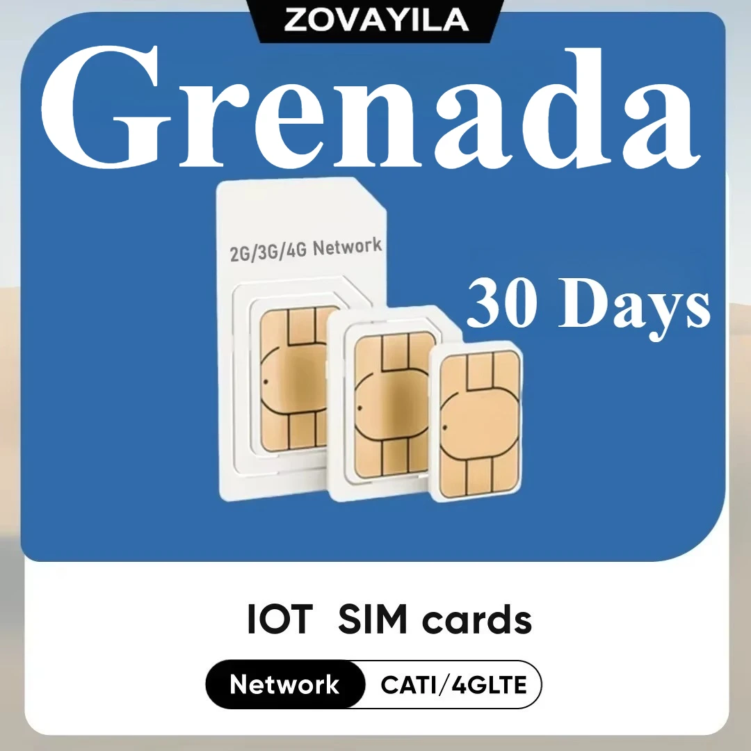 Grenada  4G LTE IoT SIM Card 30MB 30 Days GPS Tracker Prepaid No Hidden Fees No Contract, No Binding, Mandatory Consumption